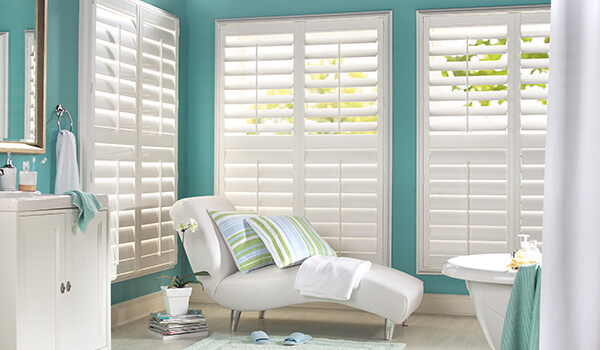 Perfect Fit White full height Shutters in Bathroom