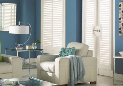 Patio door shutters