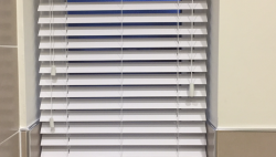 Faux wood blinds