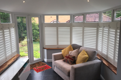 Cafe style conservatory shutters