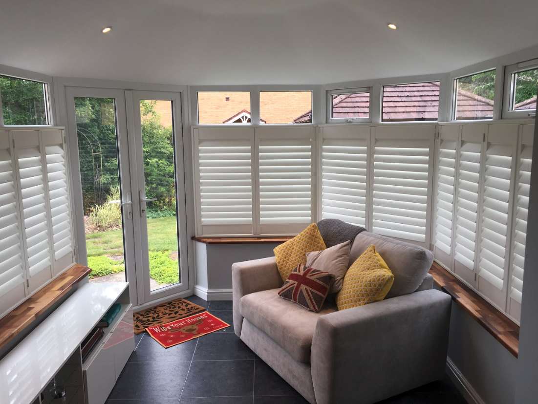 Cafe style conservatory shutters