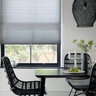 Pleated blinds in dining area