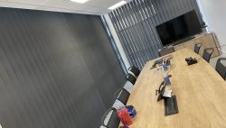 Commercial vertical blinds in meeting room