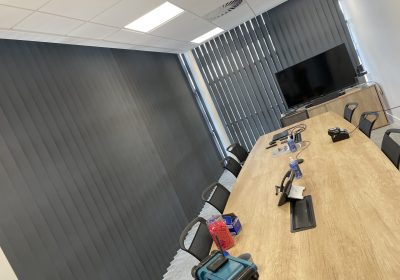Commercial vertical blinds in meeting room