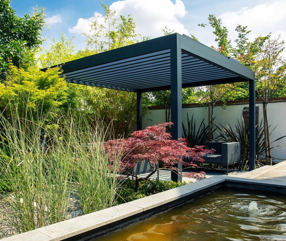 Outdoor living pod with seating