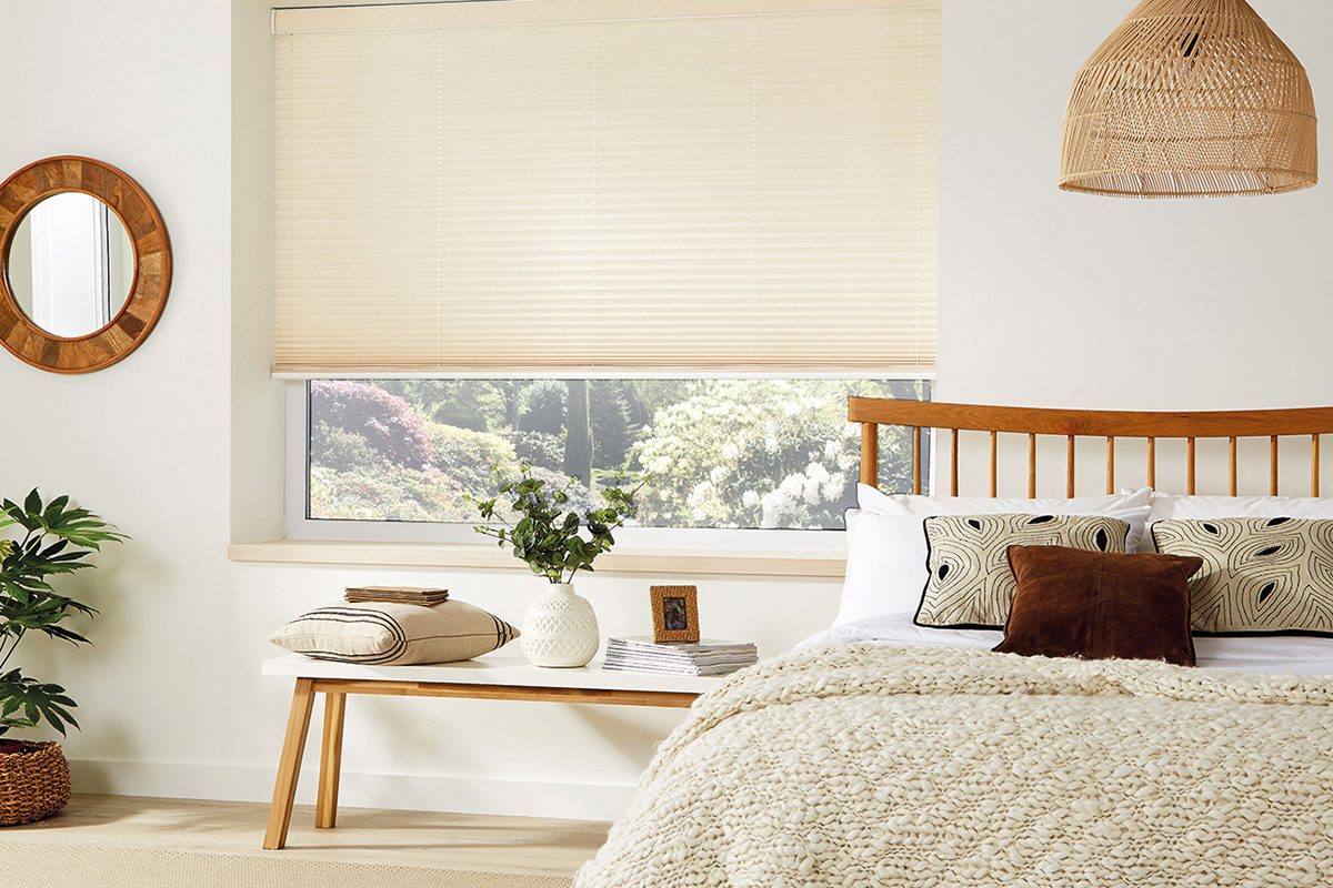 Black and white striped twist vision blinds