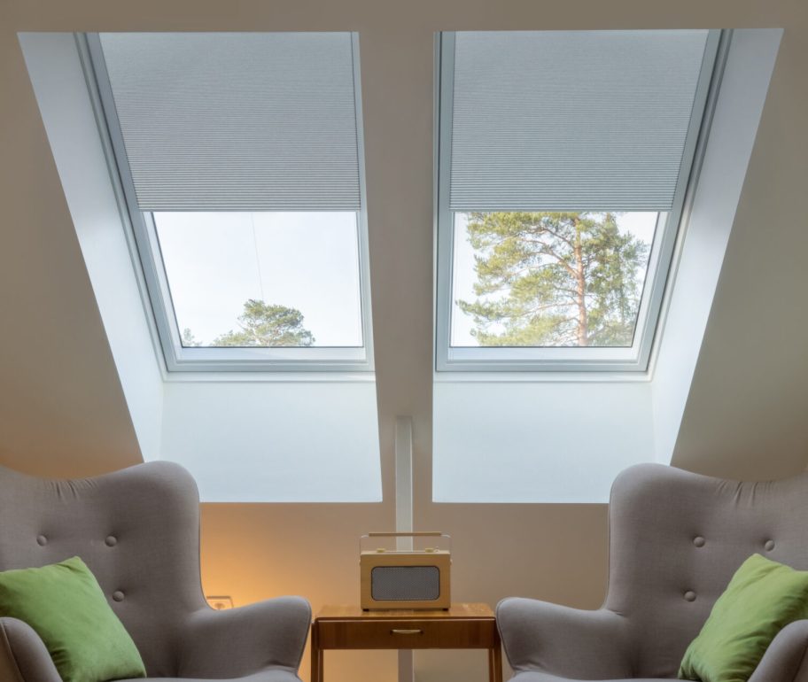 Pleated skylight blinds
