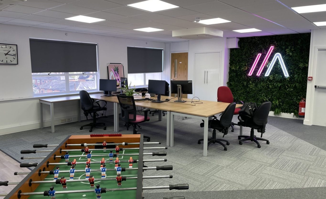 Commercial roller blinds in office space